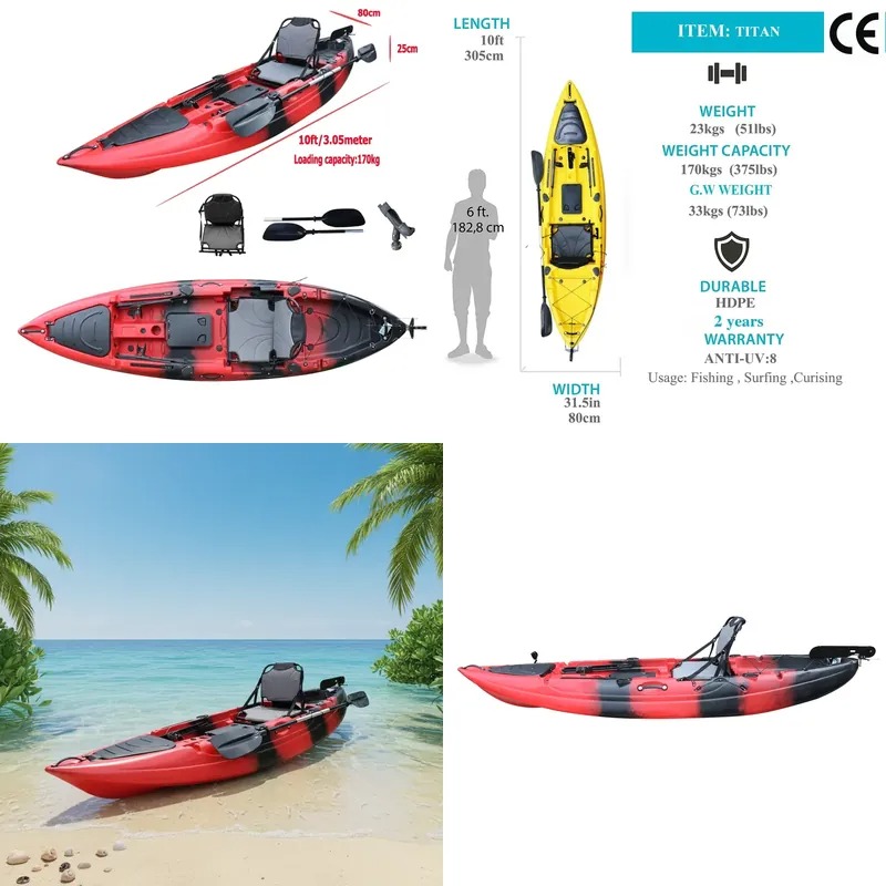 قارب كاياك للصيد بمقعد واحد بط - مراجعة Fishing Kayak Seat وسعره