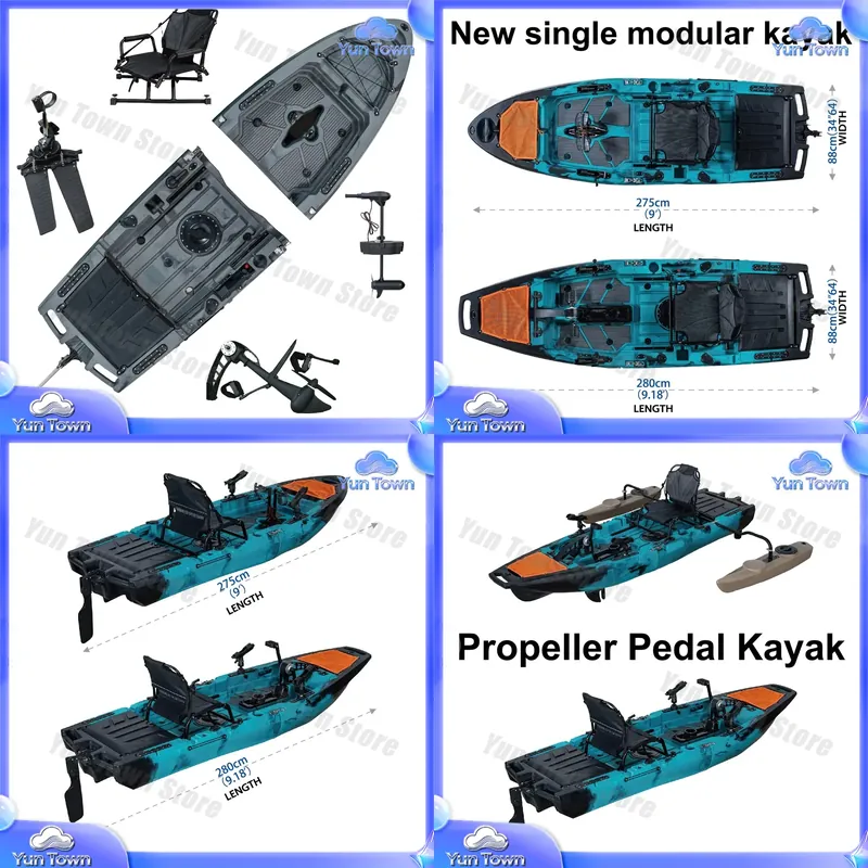 كاياك مودولار بطول 9.5 قدم مع  - مراجعة Fishing Kayak Pedal Drive وسعره
